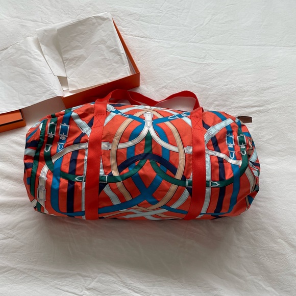 New Hermès Airsilk 44 duffle bag orange poppy - Picture 5 of 14